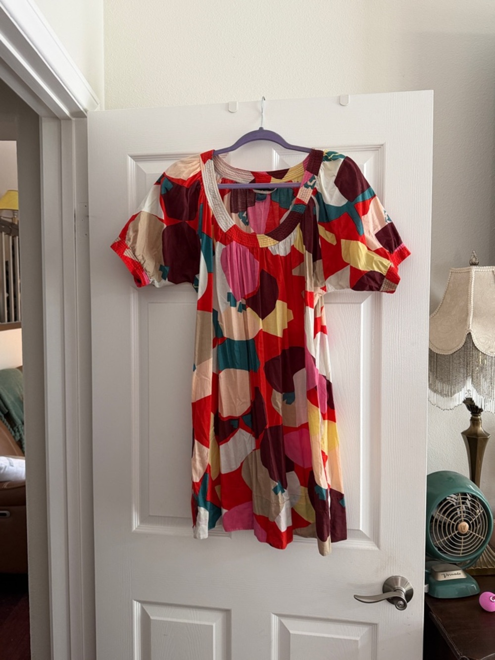 Fun multicolor cotton mini dress